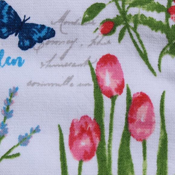 Rachel Ashwell Farmhouse Set of 2 Kitchen Towels Butterfly Floral Cotton - Picture 8 of 11